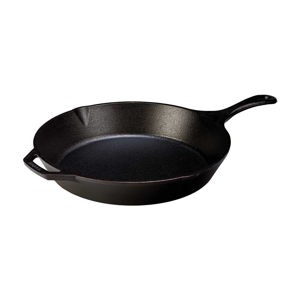 Round Cast Iron Frying Pan with handle and counter-handle Lodge 33,66 cm